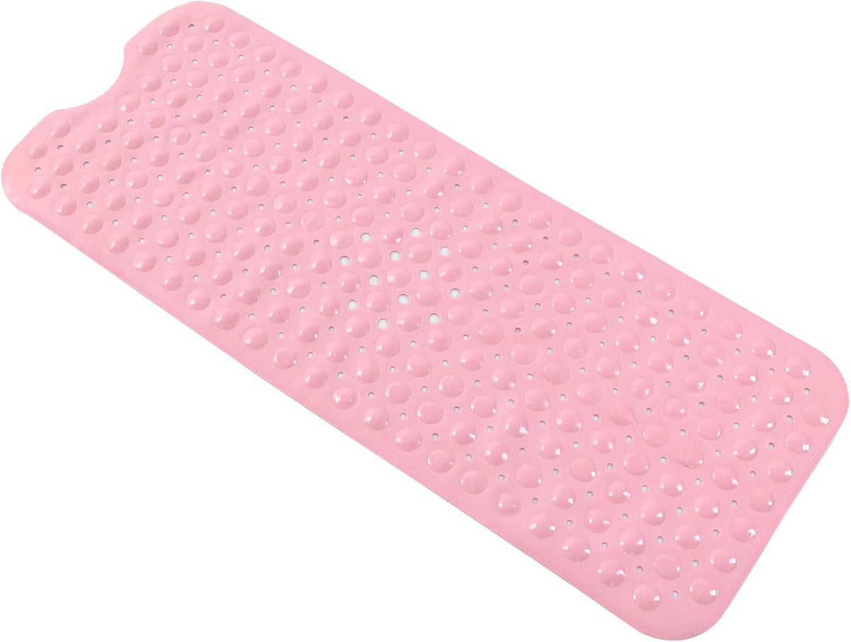 Anti-Slip Bathtub Shower Mat 40×16 Inch (100×40cm) Opaque Pink