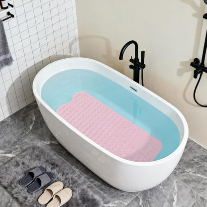 Anti-Slip Bathtub Shower Mat 40×16 Inch (100×40cm) Opaque Pink