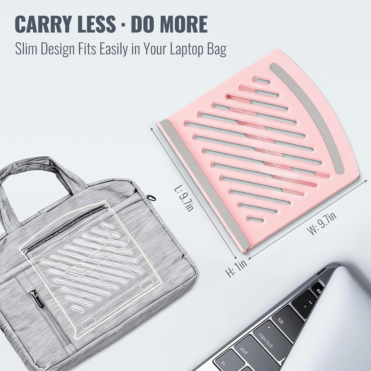 Pink Laptop Stand for Desk, Foldable Adjustable Laptop Riser
