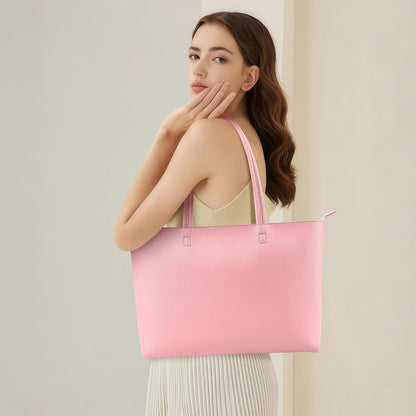 KALIDI Tote Bag Zipper Shoulder Bag Vegan Leather Purses Satchel for Women