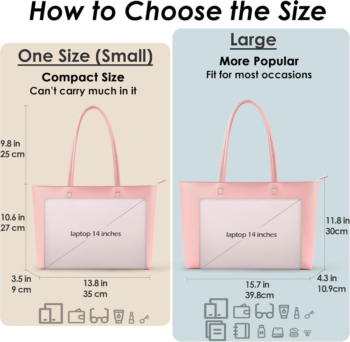 KALIDI Tote Bag Zipper Shoulder Bag Vegan Leather Purses Satchel for Women