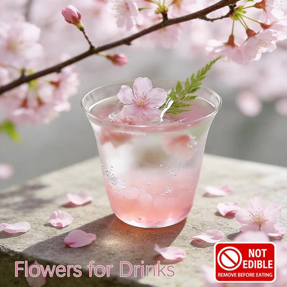 48 Pcs Mix Natural Dried Pressed Cherry Blossoms for Floral Cake Decorating, Cocktail Garnish, Resin Jewelry Making, DIY Art Crafts (Pink Sakura)
