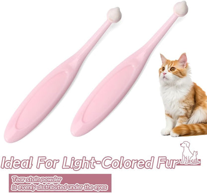 6 Pack Gentle Eye Care Brushes for Pets, Pink Soft Fiber Tear Stain Remover – Safe Tapered Tip for Delicate White Fur