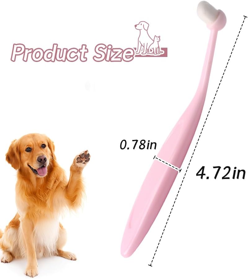 6 Pack Gentle Eye Care Brushes for Pets, Pink Soft Fiber Tear Stain Remover – Safe Tapered Tip for Delicate White Fur