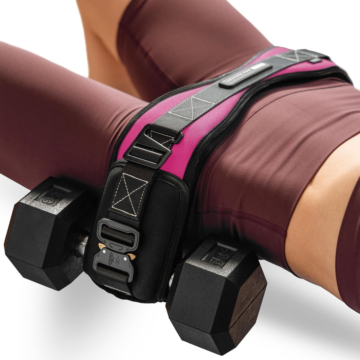 Premium Hip Thrust Belt for Dumbbells (Patented) - Complete Glute Performance System with Workout & Nutrition Apps