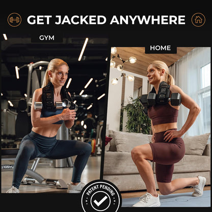 Premium Hip Thrust Belt for Dumbbells (Patented) - Complete Glute Performance System with Workout & Nutrition Apps
