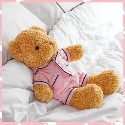 2 Sets Bear Clothes Pajamas Pink and Blue Bear Clothes Outfits Fits Most 14-18 Inch Cute Stuffed Animal Clothe Accessories Make Your Own Plush Animals