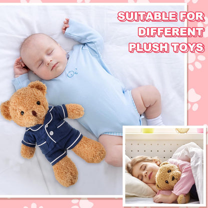 2 Sets Bear Clothes Pajamas Pink and Blue Bear Clothes Outfits Fits Most 14-18 Inch Cute Stuffed Animal Clothe Accessories Make Your Own Plush Animals