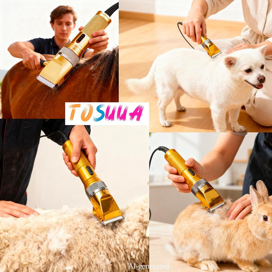 Heavy Duty Pet Grooming Clippers, Powerful 36V Motor for Thick Coats, Professional Grooming Shears Fur Hair Trimmers Tool for Dogs, Sheep, Horses, Livestock & Cats (Gold)