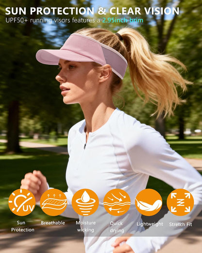 Sports Sun Visor for Women Men, Summer Cooling Stretchy Visors Hats