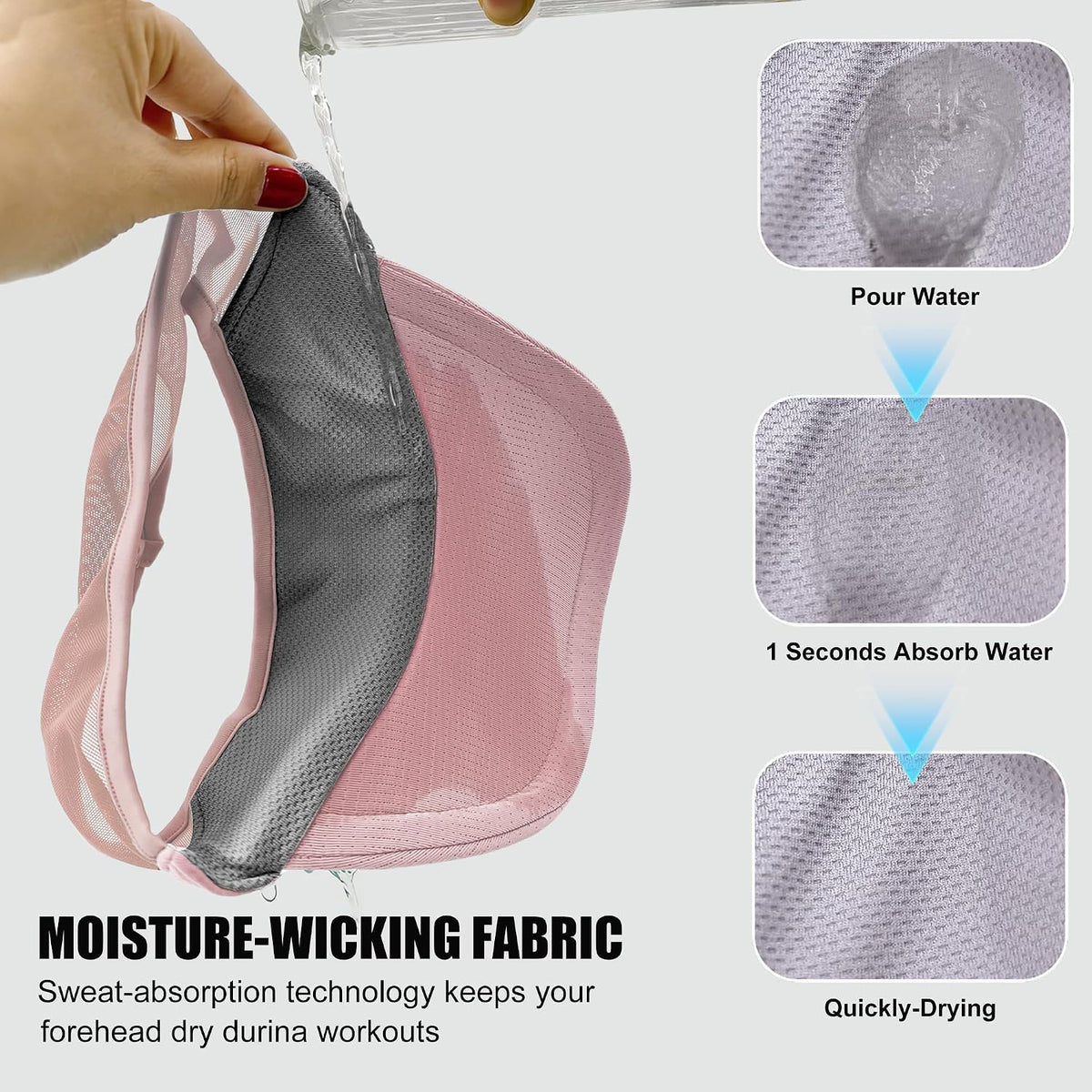 Sports Sun Visor for Women Men, Summer Cooling Stretchy Visors Hats