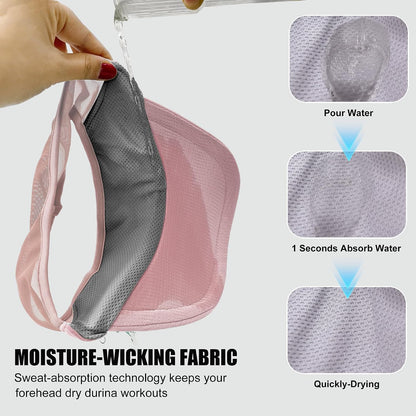 Sports Sun Visor for Women Men, Summer Cooling Stretchy Visors Hats
