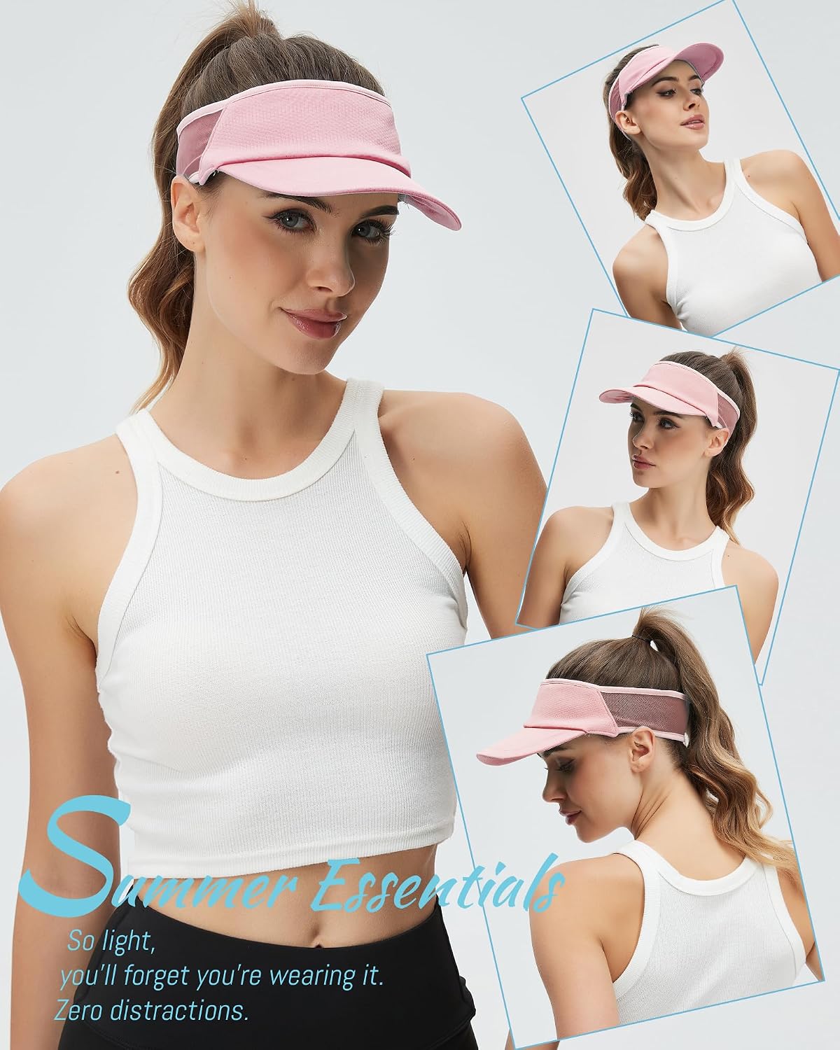 Sports Sun Visor for Women Men, Summer Cooling Stretchy Visors Hats