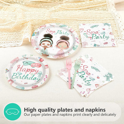 96 Pcs Spa Birthday Party Decorations for Girls, Serves 24