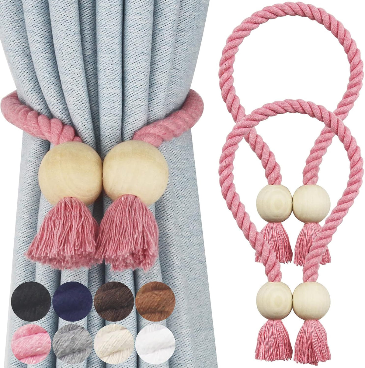 Magnetic Curtain Tiebacks Decorative Tie Back Drapes Holdbacks Nieffeiy