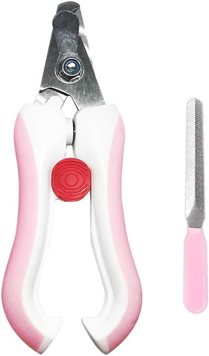 Bird Nail Clippers with Grinding Nail Scissors Tool Pet Parrot Claw Care (Pink,L)