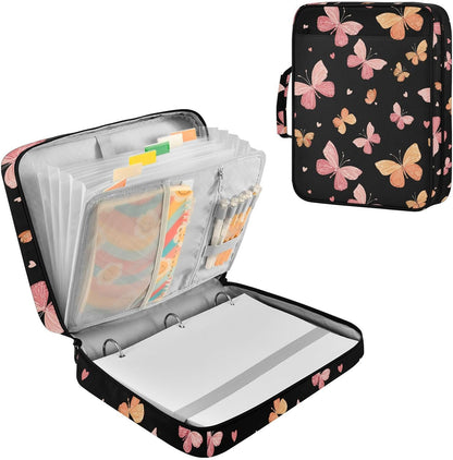 Simple Pastel Pink Peach Expandable Filing Folder Trapper Keeper Binder for School Student Office