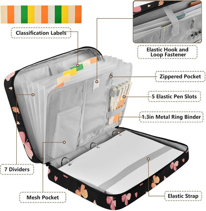 Simple Pastel Pink Peach Expandable Filing Folder Trapper Keeper Binder for School Student Office