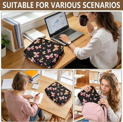 Simple Pastel Pink Peach Expandable Filing Folder Trapper Keeper Binder for School Student Office