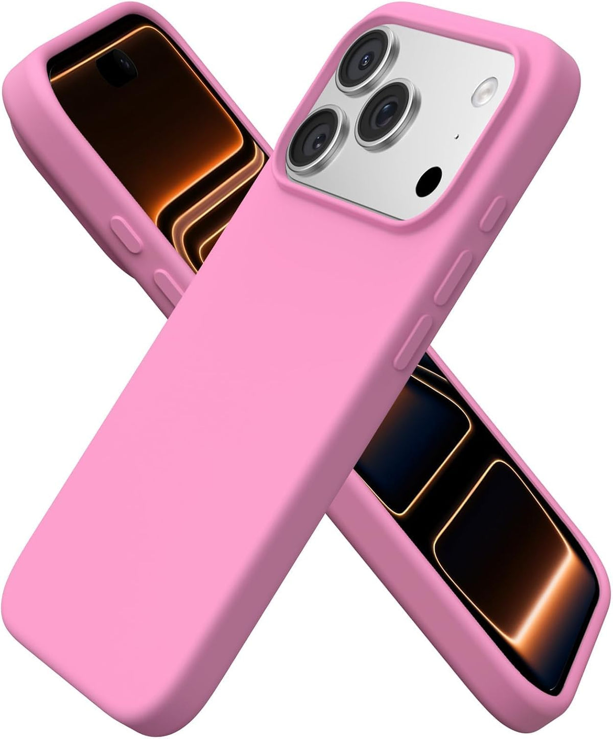 for iPhone 17 Pro Case 6.3", Slim Liquid Silicone,Peach Pink