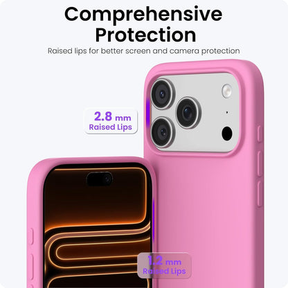 for iPhone 17 Pro Case 6.3", Slim Liquid Silicone,Peach Pink