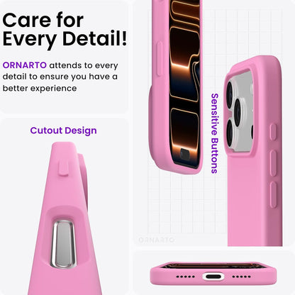 for iPhone 17 Pro Case 6.3", Slim Liquid Silicone,Peach Pink