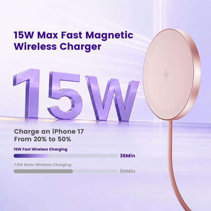 15W Wireless Charger for Apple MagSafe Charger, Magnetic Fast Charging Pad