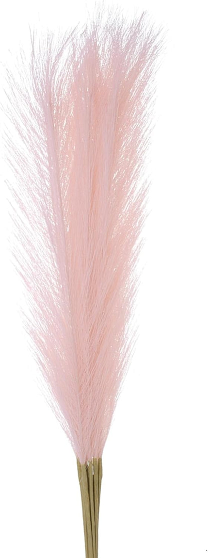 12Pcs Faux Pampas Grass,21"/55cm Fluffy Fake Pampas Grass Decor Tall Artificial Pampas Grass for Living Room Party Wall Vase Wedding Decoration,Pink