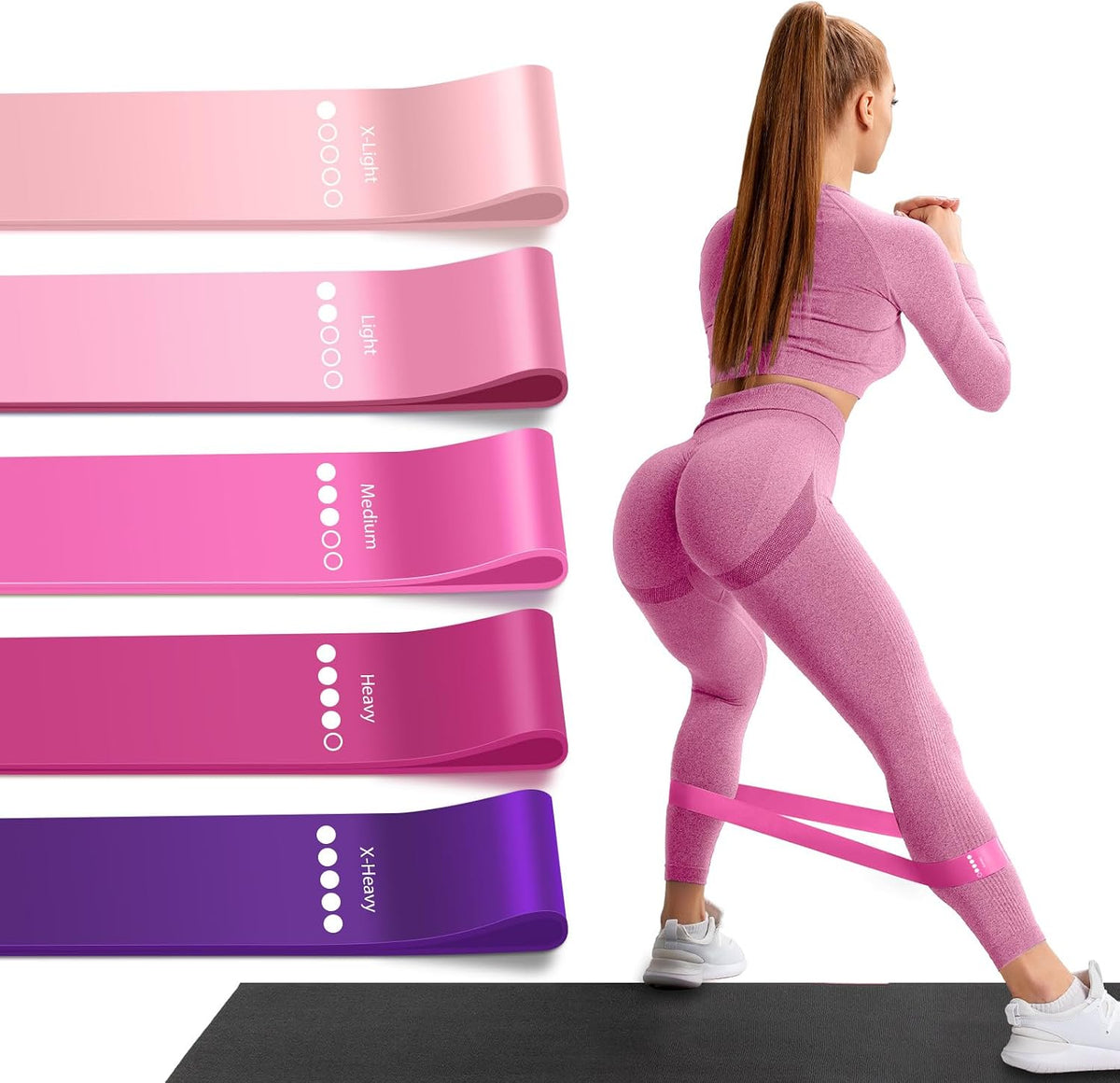 Resistance Bands for Working Out, 5 Levels Exercise Bands Set