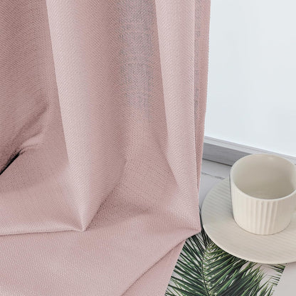 Blush Pink Valances for Windows 1 Piece, Faux Linen Textured Kitchen Curtains, Short Curtain with Dual Rod Pocket, Window Valance Small Curtain for Bedroom Basement Laundry, 60" W x 14" L