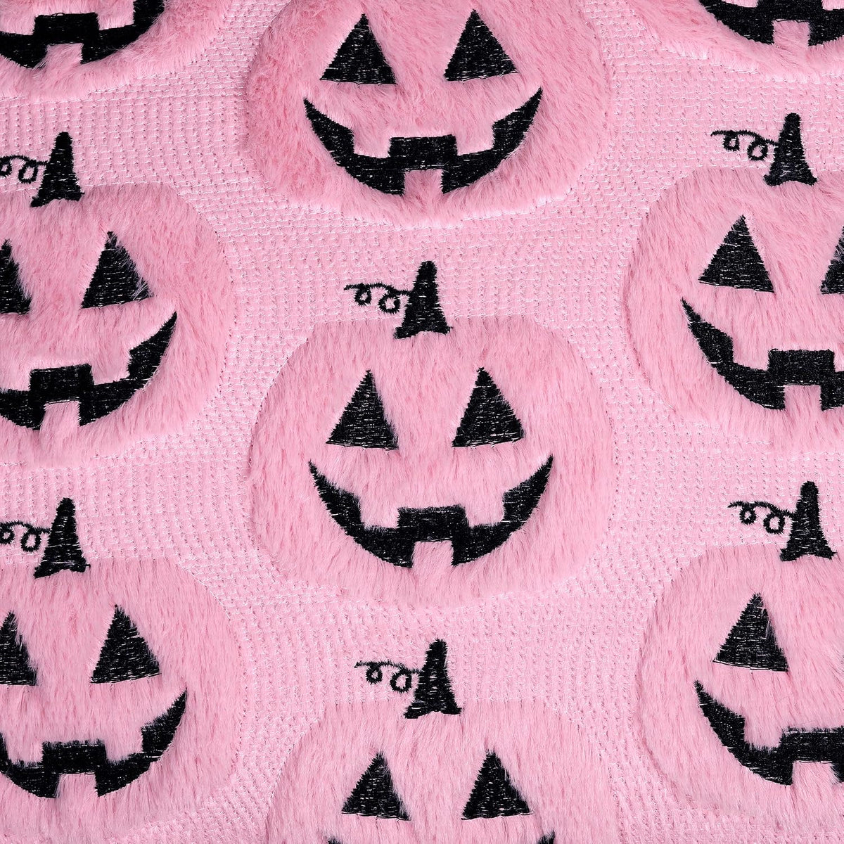 Halloween Pumpkin Decorative Pillow Covers 18x18 Set of 2, Pink Soft Plush Faux Fur Farmhouse Throw Cushion Cases for Fall Autumn Holiday Home Decorations