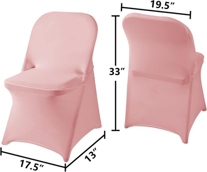 20 Pack Dusty Pink Spandex Folding Chair Covers in Stretch Washable Fabric for Wedding, Party,Holidays,Celebration and Other Special Events