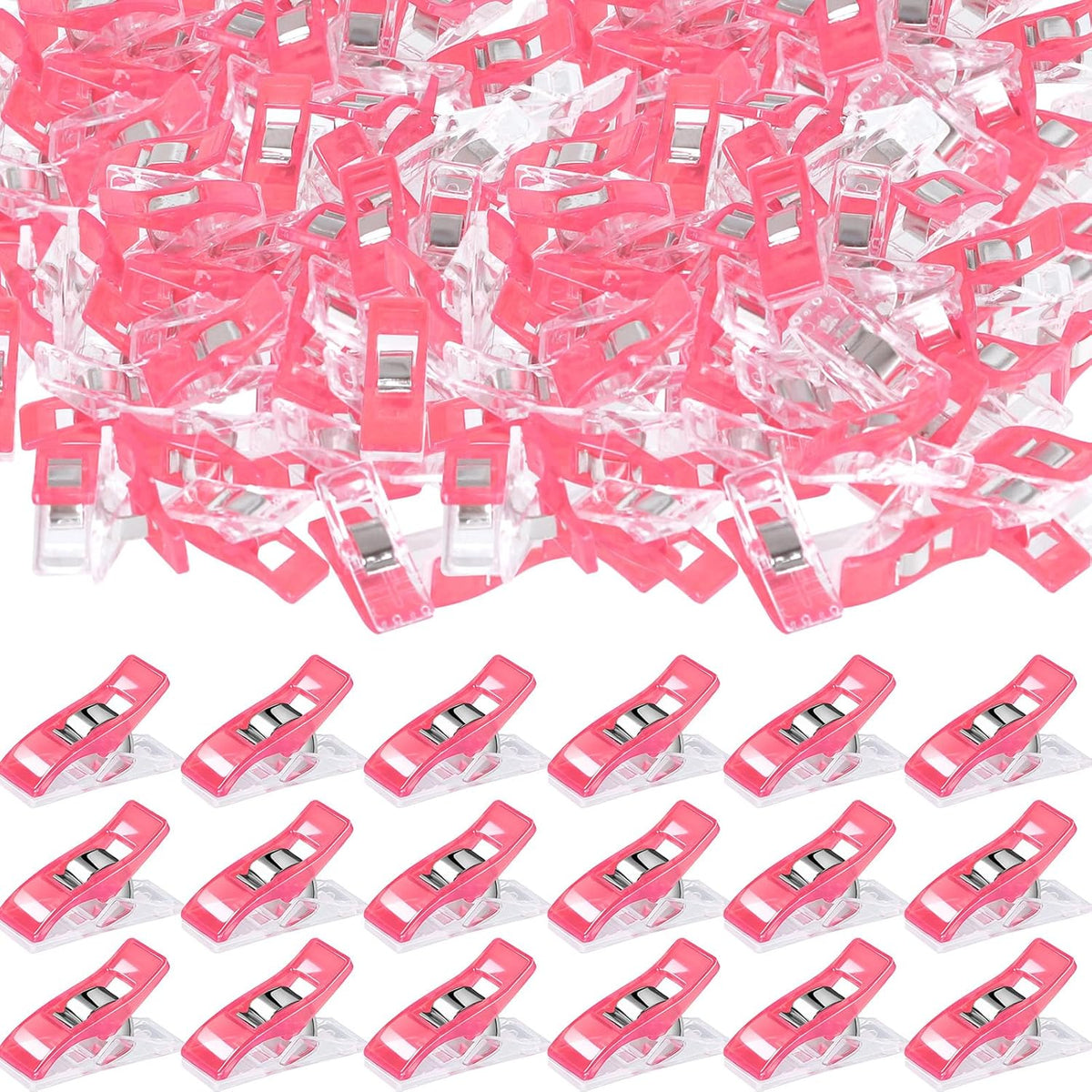 200Pcs Pink Sewing Clips Plastic Fabric Clips for Sewing Quilting Clips for Crafting Tools