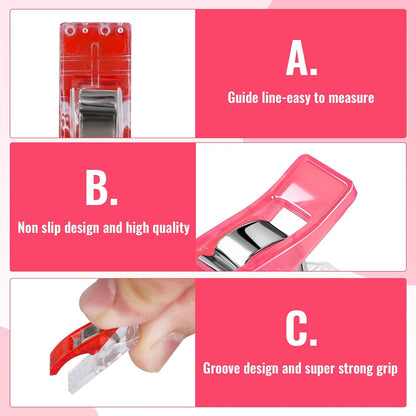 200Pcs Pink Sewing Clips Plastic Fabric Clips for Sewing Quilting Clips for Crafting Tools