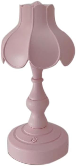 Desk Lamp, Retro Lotus Leaf Ingenious Lovely 3 Light Sources Small Table Night Lamp for Girls Bedroom (Pink)