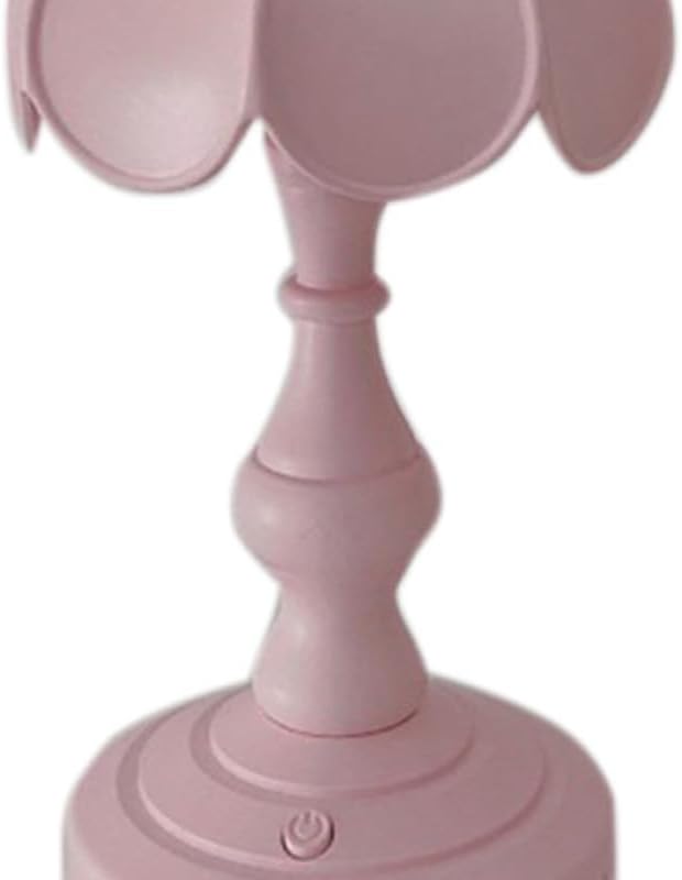 Desk Lamp, Retro Lotus Leaf Ingenious Lovely 3 Light Sources Small Table Night Lamp for Girls Bedroom (Pink)