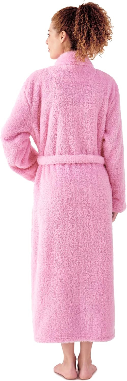 Robes for Women – Premium Plush Fleece Long Bathrobe for Women with Shawl Collar, Soft Warm Womens Robe