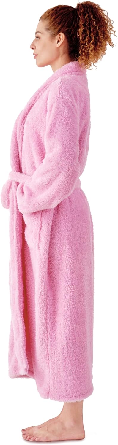 Robes for Women – Premium Plush Fleece Long Bathrobe for Women with Shawl Collar, Soft Warm Womens Robe