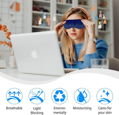 1 Pack Sleep Mask, Silk Eye Mask with Elastic Strap, Blindfold, Soft Silk Sleeping Mask for Girls, Women, Men (Pink)