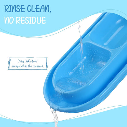 3 Pieces Anti Ant Food Bowl Cat Dog 35oz Plastic Double Pet Food Water Bowls No Spill Feeding Kitten Dish Outdoor Cat Feeder for Small and Medium Dog Eating Drinking(Blue, Pink, Gray)