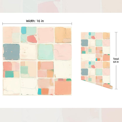 Pastel Abstract Peel and Stick Wallpaper Mint Colored Modern Contact Paper Self Adhesive Removable Wallpaper for Bathroom Shelf Cabinet Drawers Countertops 16 x 64inches