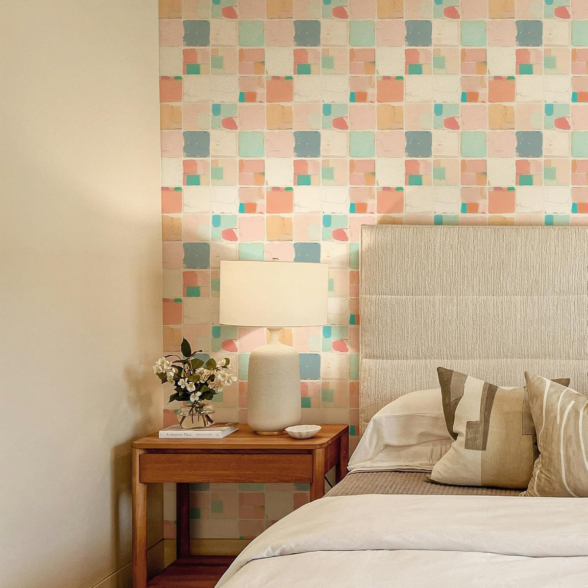 Pastel Abstract Peel and Stick Wallpaper Mint Colored Modern Contact Paper Self Adhesive Removable Wallpaper for Bathroom Shelf Cabinet Drawers Countertops 16 x 64inches