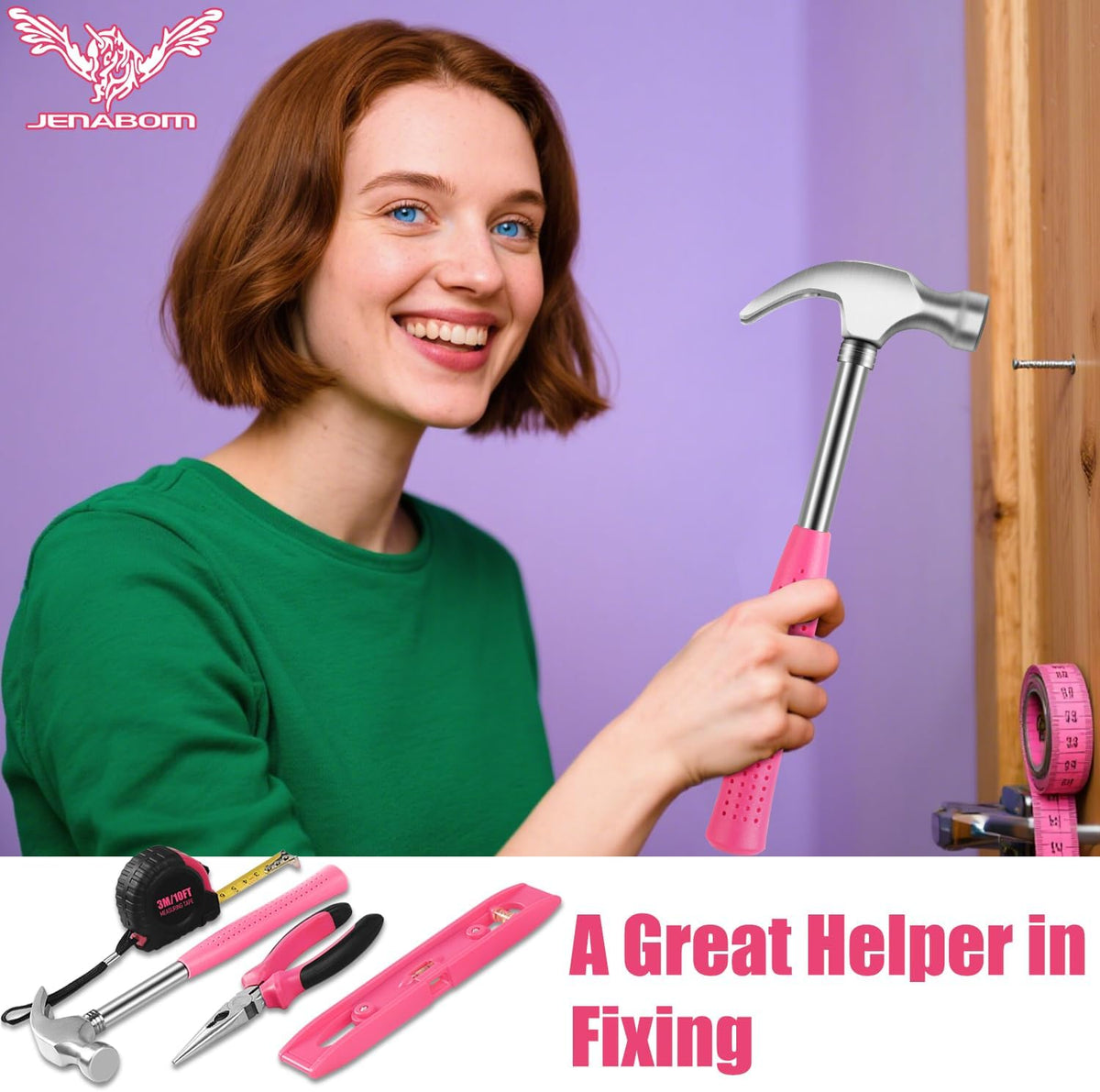 Pink 3.6V USB Cordless Electric Screwdriver & Household Tool Kit