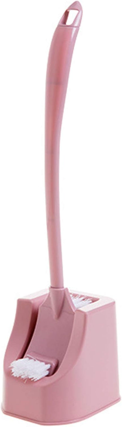 Toilet Brush Toilet Bowl Brushes with Holder Set,Long Handle Double-Sided Toilet Brush Bathroom Accessories Decontamination Tool Pink
