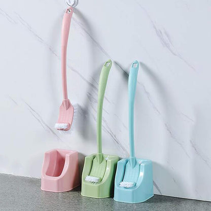 Toilet Brush Toilet Bowl Brushes with Holder Set,Long Handle Double-Sided Toilet Brush Bathroom Accessories Decontamination Tool Pink