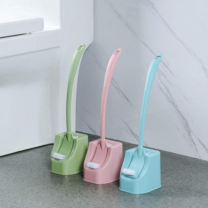 Toilet Brush Toilet Bowl Brushes with Holder Set,Long Handle Double-Sided Toilet Brush Bathroom Accessories Decontamination Tool Pink