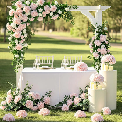 64Pcs Pink Hydrangea Artificial Flowers Bulk, Silk Hydrangeas