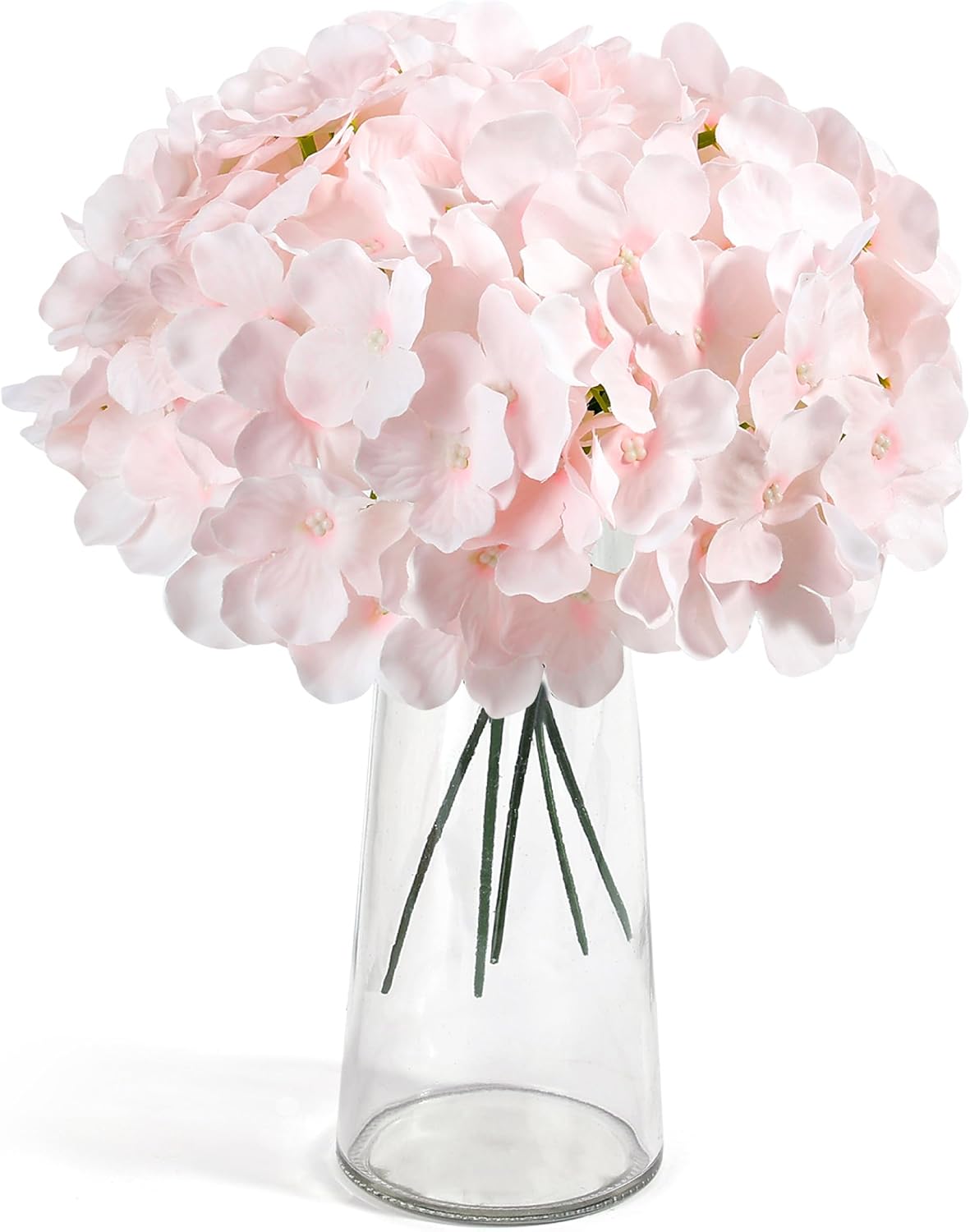 64Pcs Pink Hydrangea Artificial Flowers Bulk, Silk Hydrangeas