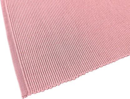 100% Cotton Ribbed Placemats - Set of 6-13 x 19 Inches - Dull Pink - Everyday Basic Cloth Table Mats - Thick Construction, Washable & Reusable Cloth Place Mats