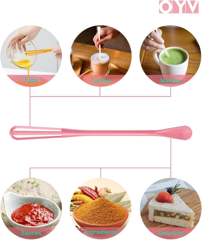 Fresh Spring & Summer Colors 2-In-1 Mini Whisk and Spoon, Set of 3